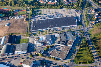 Vue aérienne de Aux chantiers navals à Brühl dans le département Bade-Wurtemberg, Allemagne
