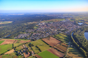 Vue aérienne de Vue du nord à Ketsch dans le département Bade-Wurtemberg, Allemagne