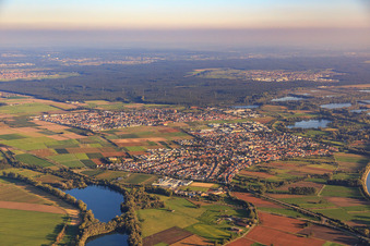 Vue aérienne de Vue du nord à Altlußheim dans le département Bade-Wurtemberg, Allemagne