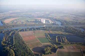 Vue oblique de Philippsburg dans le département Bade-Wurtemberg, Allemagne
