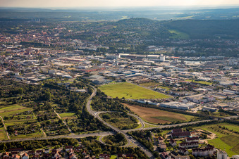 Vue aérienne de Bamberg depuis le nord-ouest à Hallstadt dans le département Bavière, Allemagne