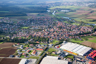 Photographie aérienne de Zone industrielle et implantation d'entreprises Zone industrielle An der Siechkapelle à Knetzgau dans le département Bavière, Allemagne