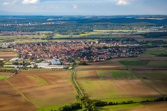 Vue aérienne de Gochsheim dans le département Bavière, Allemagne
