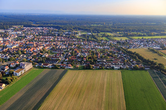 Vue aérienne de Guttenbergstraße, Burgenring depuis le nord à Kandel dans le département Rhénanie-Palatinat, Allemagne