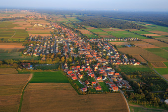 Photographie aérienne de Vue d'ensemble du village depuis l'ouest à Freckenfeld dans le département Rhénanie-Palatinat, Allemagne