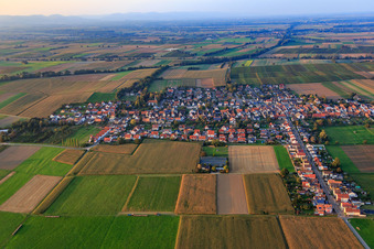 Photographie aérienne de Vue d'ensemble du village depuis le sud à Freckenfeld dans le département Rhénanie-Palatinat, Allemagne