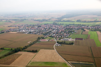 Vue oblique de Geudertheim dans le département Bas Rhin, France
