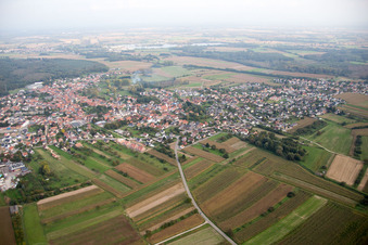 Vue aérienne de Gries dans le département Bas Rhin, France