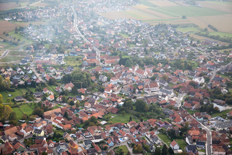 Gries dans le département Bas Rhin, France depuis l'avion