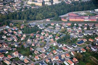 Vue oblique de Bischwiller dans le département Bas Rhin, France