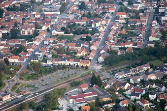 Bischwiller dans le département Bas Rhin, France du point de vue du drone