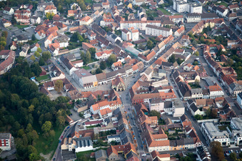 Vue oblique de Bischwiller dans le département Bas Rhin, France