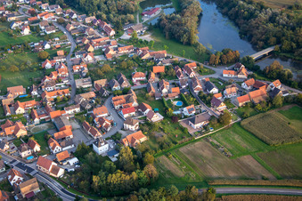 Vue aérienne de Pont Auenheim à Rountzenheim dans le département Bas Rhin, France