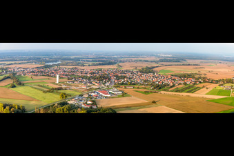 Vue aérienne de Panorama Perspective Roeschwoog à Rœschwoog dans le département Bas Rhin, France