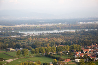 Vue oblique de Fort-Louis dans le département Bas Rhin, France