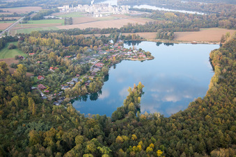 Vue aérienne de Beinheim dans le département Bas Rhin, France