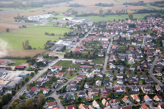 Beinheim dans le département Bas Rhin, France vue du ciel