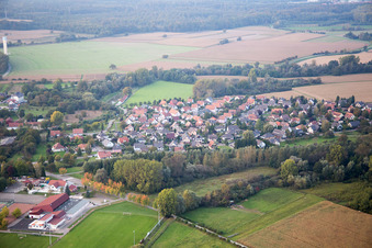 Enregistrement par drone de Beinheim dans le département Bas Rhin, France