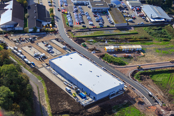 Vue oblique de Nouvelle ouverture du nouveau bâtiment EDEKA dans la Lauterburger Straße à Kandel dans le département Rhénanie-Palatinat, Allemagne