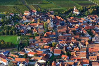 Vue aérienne de Mörheimer Hauptstr à le quartier Mörzheim in Landau in der Pfalz dans le département Rhénanie-Palatinat, Allemagne