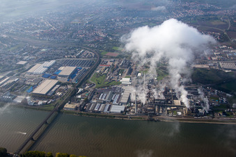 Vue aérienne de Worms dans le département Rhénanie-Palatinat, Allemagne