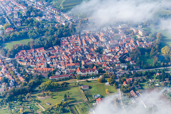 Vue aérienne de Vue sur le village à le quartier Herrnsheim in Worms dans le département Rhénanie-Palatinat, Allemagne