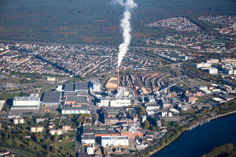 Vue aérienne de Opérations Essity à le quartier Sandhofen in Mannheim dans le département Bade-Wurtemberg, Allemagne