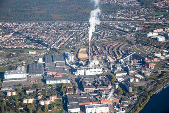Vue aérienne de Locaux de l'usine SCA HYGIENE PRODUCTS GmbH dans le quartier de Waldhof à le quartier Sandhofen in Mannheim dans le département Bade-Wurtemberg, Allemagne