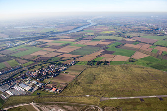 Vue aérienne de Scharhof, Coleman à le quartier Sandhofen in Mannheim dans le département Bade-Wurtemberg, Allemagne