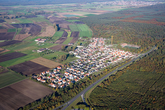 Vue aérienne de Quartier Riedrode in Bürstadt dans le département Hesse, Allemagne