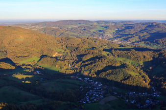 Vue aérienne de Meierdorfstr à le quartier Auerbach in Bensheim dans le département Hesse, Allemagne