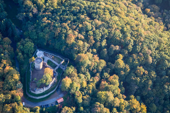 Vue aérienne de Château d'Alsbach à Alsbach-Hähnlein dans le département Hesse, Allemagne