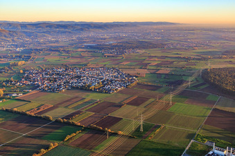 Vue aérienne de Vue du nord à le quartier Hähnlein in Alsbach-Hähnlein dans le département Hesse, Allemagne