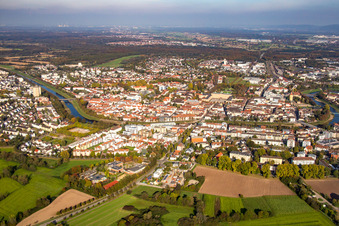 Vue aérienne de Du sud-ouest à Rastatt dans le département Bade-Wurtemberg, Allemagne