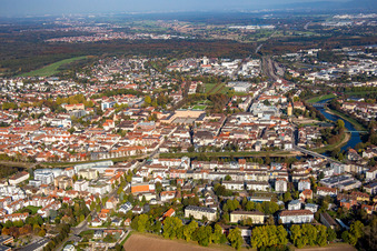 Vue aérienne de Centre à Rastatt dans le département Bade-Wurtemberg, Allemagne