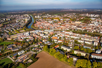 Vue aérienne de Ottersdorfer Straße à Rastatt dans le département Bade-Wurtemberg, Allemagne