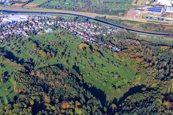 Vue aérienne de Waldstr à le quartier Oberndorf in Kuppenheim dans le département Bade-Wurtemberg, Allemagne