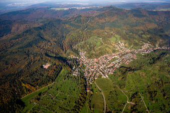 Vue aérienne de Du sud-ouest à le quartier Michelbach in Gaggenau dans le département Bade-Wurtemberg, Allemagne