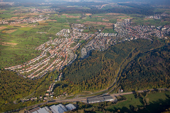Vue aérienne de Quartier Busenbach in Waldbronn dans le département Bade-Wurtemberg, Allemagne
