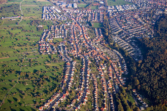 Vue aérienne de Quartier Busenbach in Waldbronn dans le département Bade-Wurtemberg, Allemagne