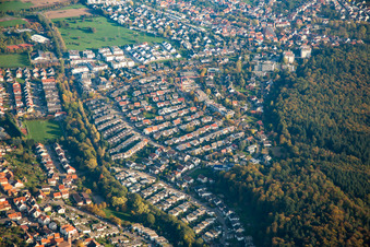 Vue aérienne de Waldring à le quartier Busenbach in Waldbronn dans le département Bade-Wurtemberg, Allemagne