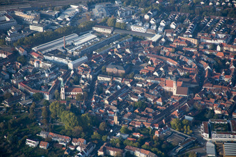 Vue oblique de Quartier Durlach in Karlsruhe dans le département Bade-Wurtemberg, Allemagne