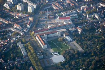 Vue aérienne de Ancien site de Pfaff à le quartier Durlach in Karlsruhe dans le département Bade-Wurtemberg, Allemagne