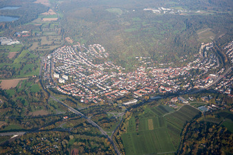 Vue aérienne de Quartier Grötzingen in Karlsruhe dans le département Bade-Wurtemberg, Allemagne