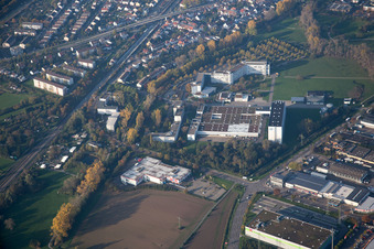 Vue aérienne de BAMF à le quartier Hagsfeld in Karlsruhe dans le département Bade-Wurtemberg, Allemagne