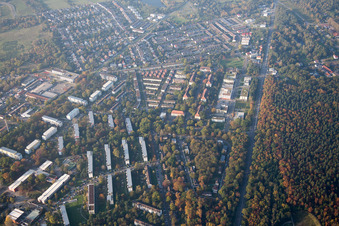 Vue aérienne de Quartier Nordstadt in Karlsruhe dans le département Bade-Wurtemberg, Allemagne