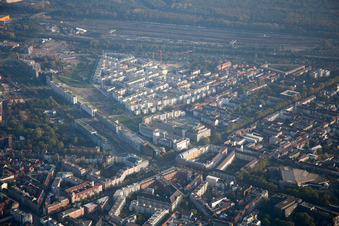 Vue aérienne de Quartier Südstadt in Karlsruhe dans le département Bade-Wurtemberg, Allemagne