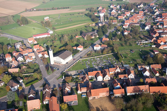 Vue oblique de Rittershoffen dans le département Bas Rhin, France