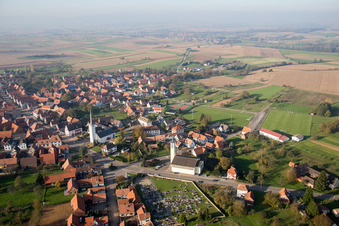 Rittershoffen dans le département Bas Rhin, France hors des airs