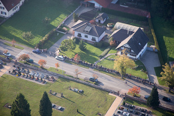 Niederrœdern dans le département Bas Rhin, France depuis l'avion